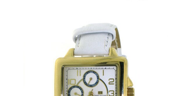 Dámske zlato-biele náramkové hodinky Tommy Hilfiger