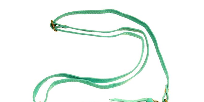 Dámska mätovo zelená kabelka s dvomi zipsami a nastavitelným popruhom
