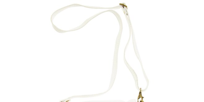 Dámska biela kožená kabelka so strapcami