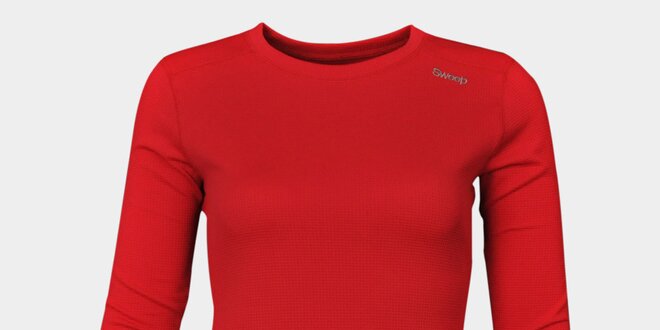 Dámske červené funkčné tričko Sweep s dlhým rukávom
