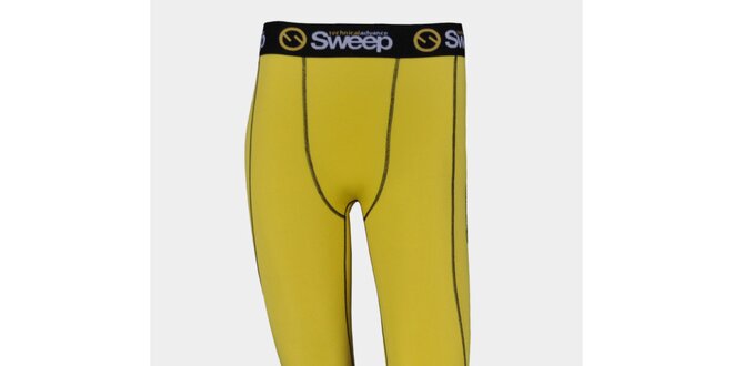 Pánske žlté elastické kompresné nohavice Sweep