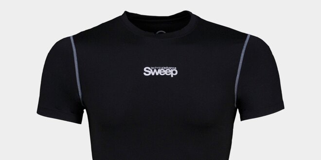 Pánske čierne kompresné tričko Sweep