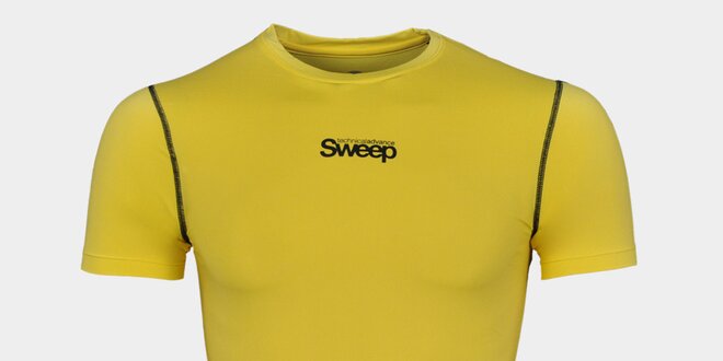Pánske žlté kompresné tričko Sweep