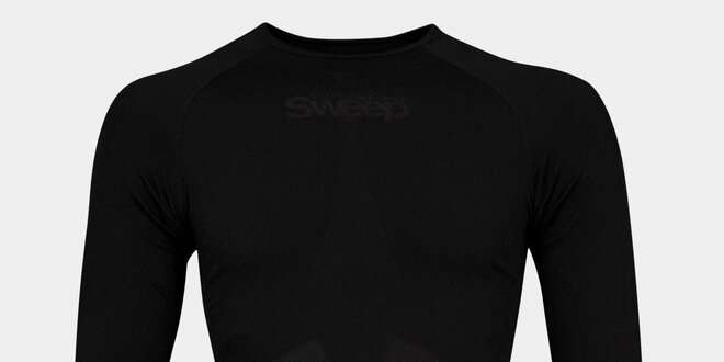 Pánske čierne bezošvové tričko Sweep s dlhým rukávom