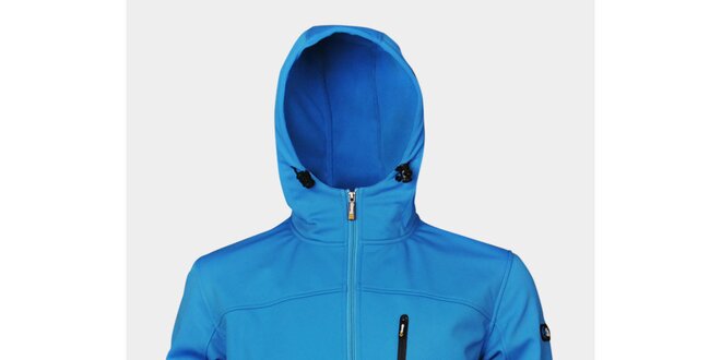 Pánska svetlo modrá softshellová bunda Sweep s kapucňou