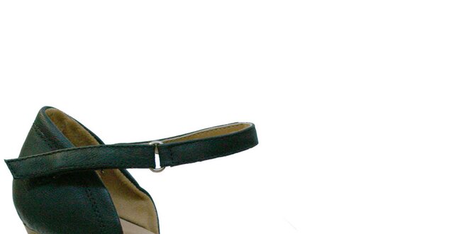Dámske čierne sandále s mašľou Vanelli