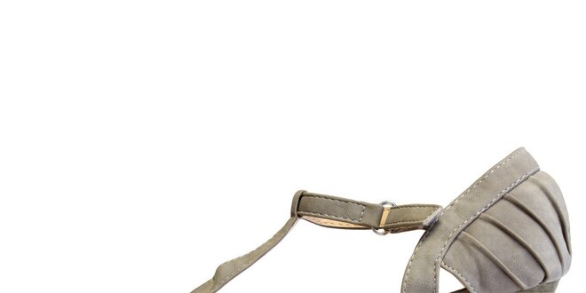 Dámske béžové sandále s hadím detailom Vanelli