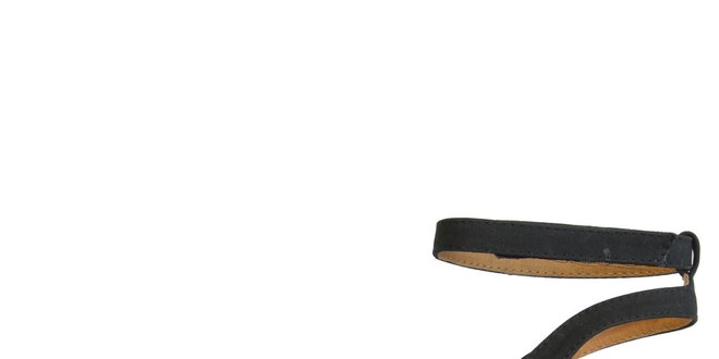 Dámske čierne sandálky s bielymi kryštálmi Vanelli