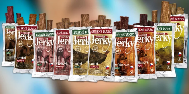 10 balíčkov výživného sušeného mäsa Juhočeské Jerky