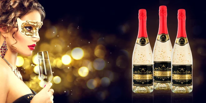 Šumivé víno Chardonnay s 23-karátovým zlatom