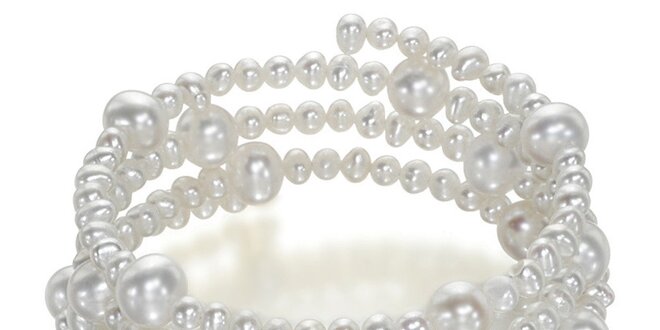 Dámsky biely perlový náramok Orchira