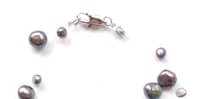 Dámsky náramok s šedými perlami Orchira