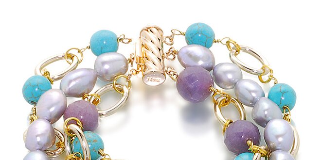 Dámsky perlový náramok s farebnými kameňmi Orchira
