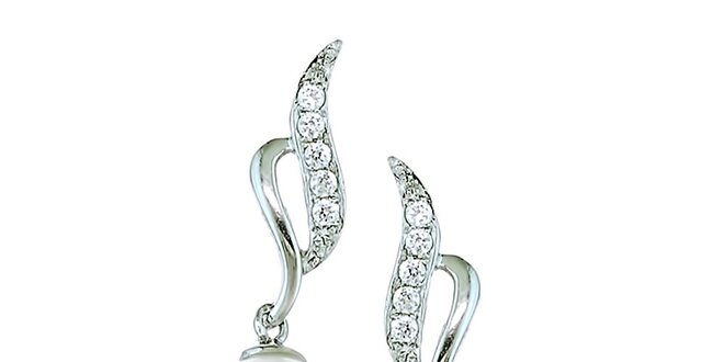 Dámske visiace náušnice Orchira s bielymi perlami