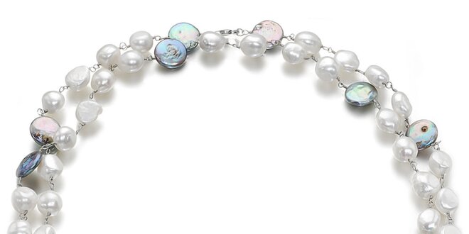 Dámsky perlový náhrdelník Orchira s duhovými kamienkami