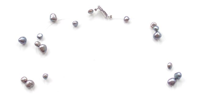 Dámsky náhrdelník so šedými perlami Orchira