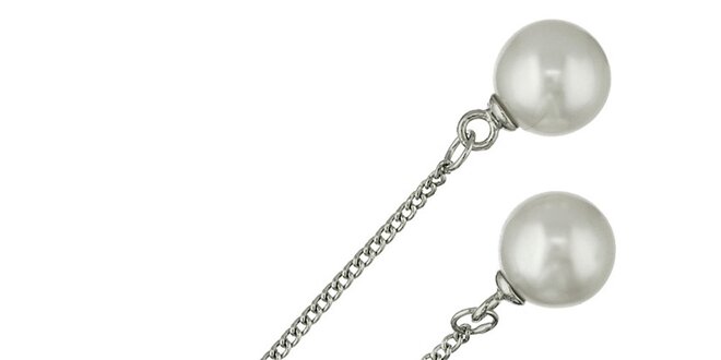 Strieborné náušnice Orchira s bielou perlou