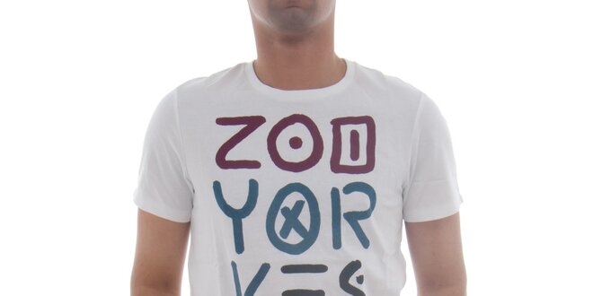 Pánske biele tričko Zoo York s potlačou
