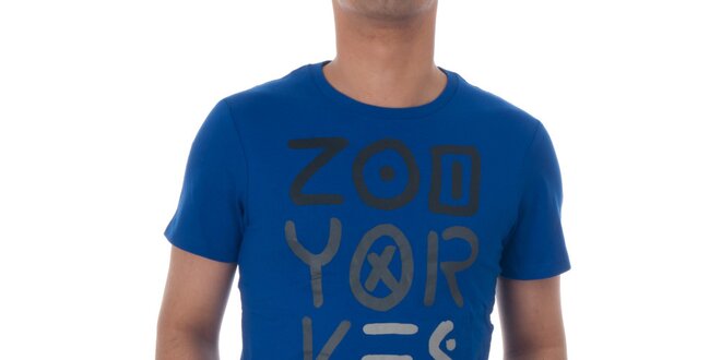 Pánske modré tričko Zoo York s potlačou
