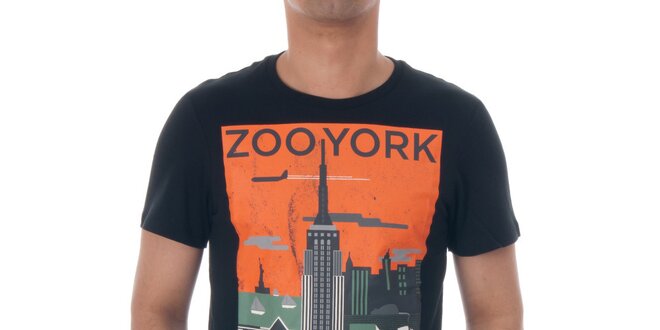 Pánske čierne tričko Zoo York s motívom New Yorku