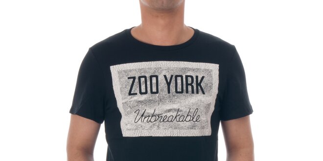 Pánske čierne tričko Zoo York s bielou potlačou
