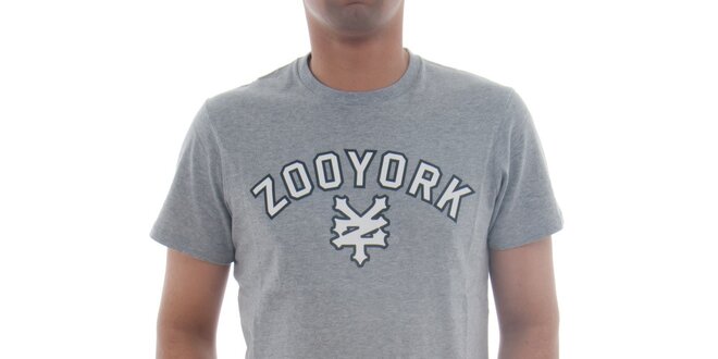 Pánske svetlo šedé tričko Zoo York s potlačou