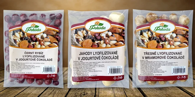 Lyofilizované ovocie, müsli a kokos v čokoláde