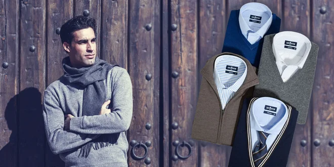 Elegantný pánsky pulóver zo 100 % vlny