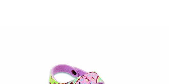 Detské ružové sandálky s kvetinovým vzorom Papillio