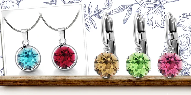 Oceľové sety s kryštálmi Swarovski Round Chatons