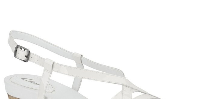 Dámske biele kožené sandálky Clarks