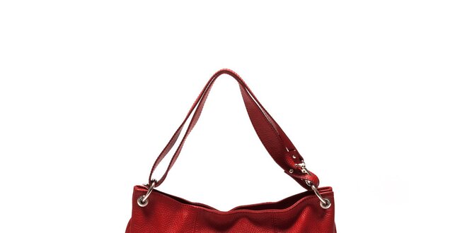 Dámska červená kabelka oválneho tvaru Sonia Ricci