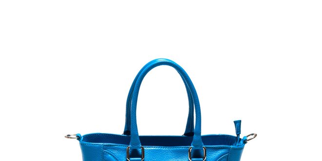 Dámska modrá kožená kabelka s vlnkami Sonia Ricci