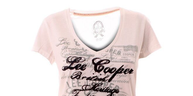 Dámske biele tričko s potlačou Lee Cooper