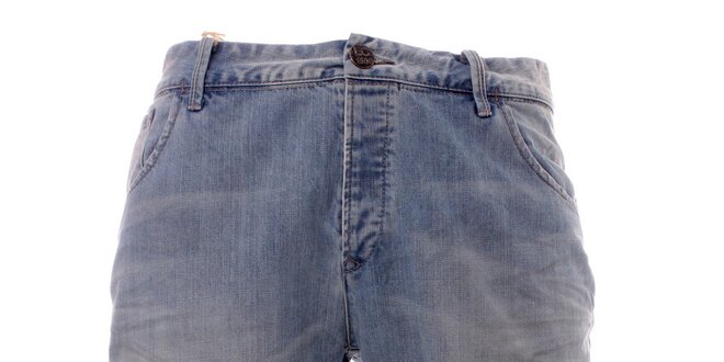 Pánske svetlé džínsové kraťasy s obnoseným efektom Lee Cooper