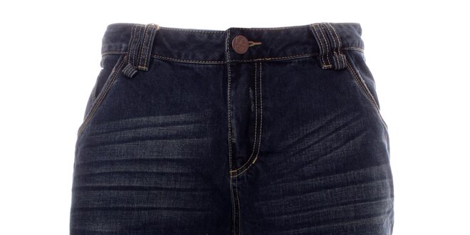 Pánske tmavé džínsové kraťasy s obnoseným efektom Lee Cooper