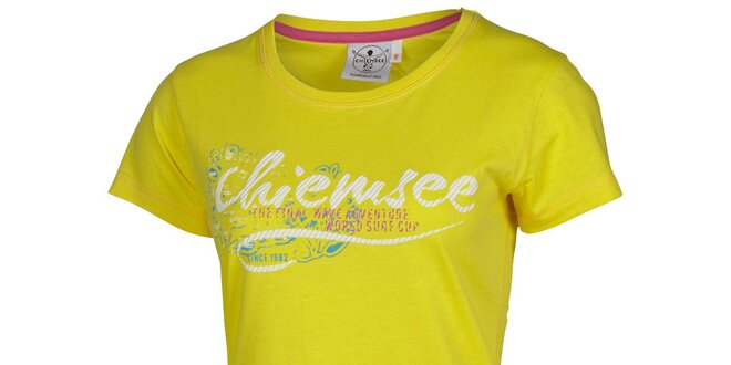 Dámske žlté tričko s potlačou Chiemsee