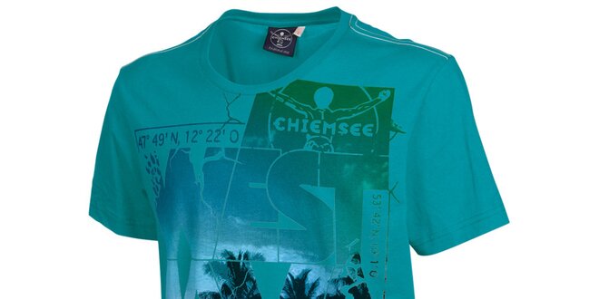 Pánske tyrkysovo modré surferské tričko Chiemsee