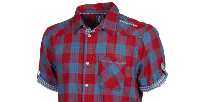 Pánska modro-červená kockovaná košeľa Chiemsee