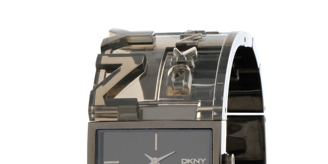 Dámske oceľové hodinky DKNY s transparentným ramienkom