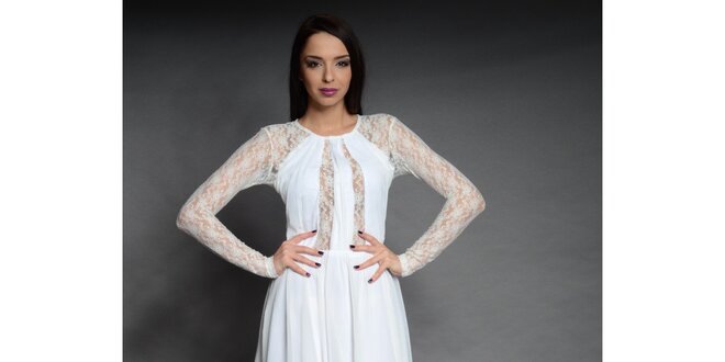 Dámske biele čipkované šaty Oriana