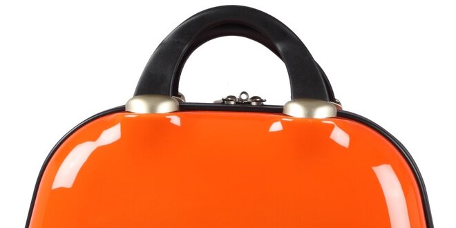 Dámsky oranžový kozmetický kufrík s medveďom Lulu Castagnette