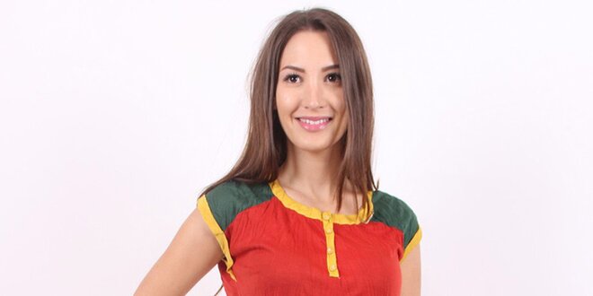 Dámske žlto-červeno-zeľané tričko Enelle