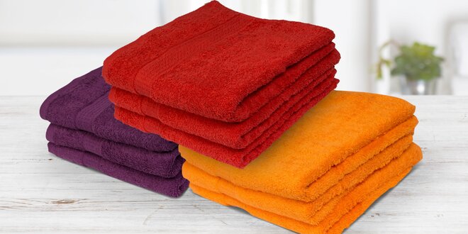 Bavlnené froté uteráky a osušky v ôsmich farbách a 2 rôznych veľkostiach