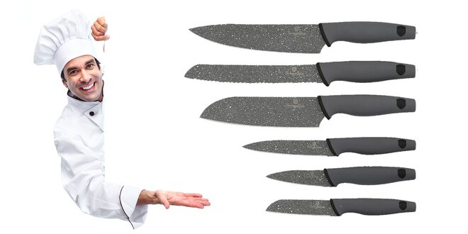 7-dielny set nožov s akrylovým stojanom