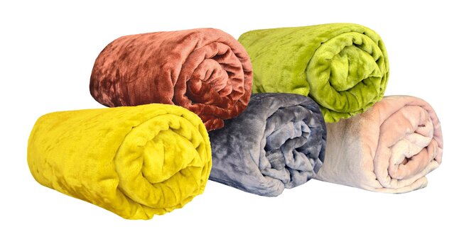 Farebné deky z mikroflanelu v 14 farbách