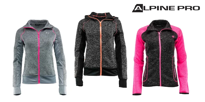 Dámske svetre na zips Alpine pro