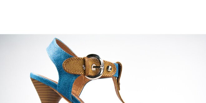 Dámske horčicovo-modré sandálky s prackami Y&K