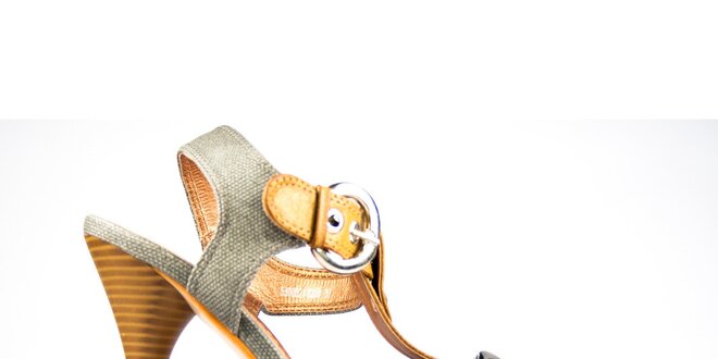 Dámske horčicovo-šedé sandálky s prackami Y&K