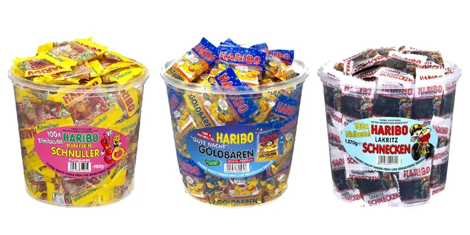 Box plný obľúbených bonbónov Haribo